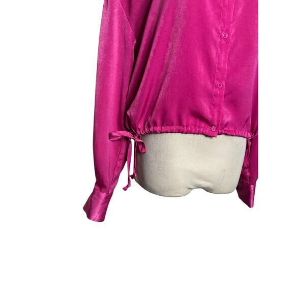 And Now This Fuchsia buttoned long sleeves blouse size Small - Picture 7 of 14